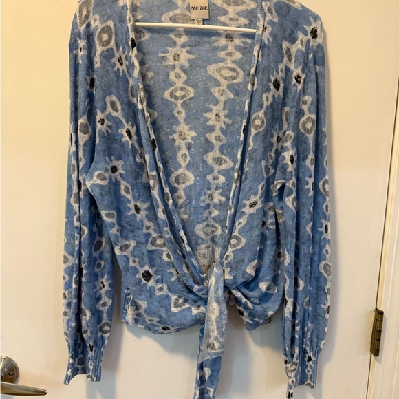 NIC+ZOE Falling Jewels Open Front 4-Way Cardigan Sweater, Size L - Picture 6 of 11